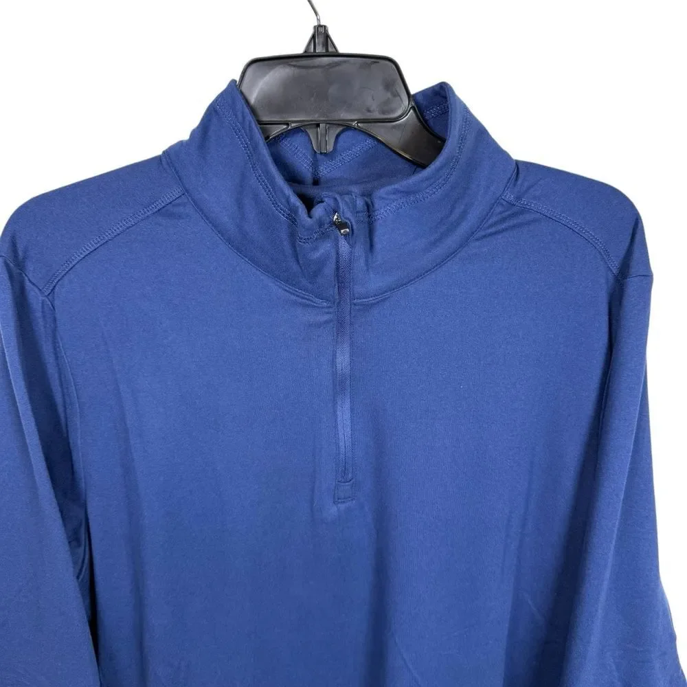 NWT feat Unisex Navy Blue Quarter-Zip Pullover Size Large